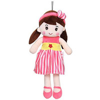 Beewee Plush Super Soft Toy Huggable For Girls (Cute Doll 40 Cms, Dark Pink)