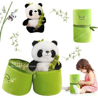 Sillyme Cute Panda Plush Toy In Bamboo - Kawaii Teddy Bear - Birthday Gift - Soft Stuffed Animal Toy - Bunny (Green)