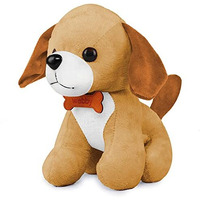 Webby Soft Animal Plush Standing Dog Toy 20Cm, Brown