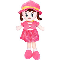 Beewee Plush Cute Super Soft Toy Huggable For Girls (Winky Doll 40 Cms, Pink)
