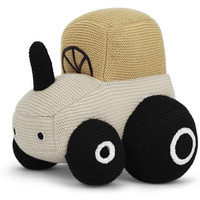 Haus & Kinder Knitted New Born Baby Toys-Car Toy Gift For Kids, Soft Toys For Girls & Soft Toys For Boys, Toddler Toys, Toys For New Born Baby Boy And Girls, Palewhisper-Corn Silk-Black, 10X25 Cm, 1Pc