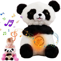 Tcco Breathing Stuffed Animal, Portable Plush Baby Toy, Soothing Stuffed Animal For Anxiety Adults And Kids, Breathing Otter, Breathing Lights And Sound Machine With Realistic Breathin - Panda