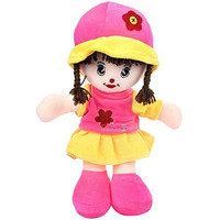 Beewee - Addie Girl Plush Soft Doll Toy Huggable (35 Cms, Pink)