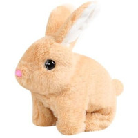 Teotopoa My Realistic Bunny Toy,Vitality Bliss Bunny,Hopping Bunny Toy,Rabbit Plush Interactive Toys,Wiggle Ears Twitch Nose,Electric Rabbit Toys With Sounds And Movements (Brown)