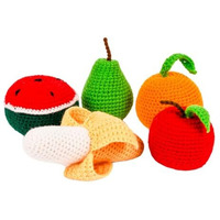 Nesta Toys - Crochet Fruit Toys | Pretend Play Plush Toys For Kids | Stuffed Toys For Babies (5 Pcs)