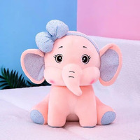 Cuddlenest Cute Bow Elephant Plush Toy - Peach | Soft & Snuggly Stuffed Animal For Kids Safe | Soft Toy For Kids | Stuff Toy For Girls And Boys | 25 Cm For Baby