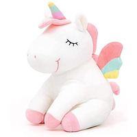 Dryphon Sitting Unicorn Plush Toy | Unicorn Soft Toys For Kids | Soft Toys For Baby Girl | Cute Soft Toys For Babies | Soft Toys For Boys And Girls (Unicorn (White), 25 Cm)
