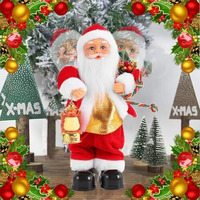 Fizzytech Christmas Santa Claus Doll Electric Singing Dancing Toy Twisted Electric Santa Claus Stuffed Plush Toy With Lighting Handheld Lamps For Kids Family Xmas Gift Decorations