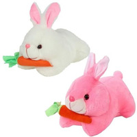 Audbot Carrot Rabbit Soft Toy - (Random 1Pcs.) 22Cm Cute Rabbit Plush Stuffed Animal For Kids, Babies, Boys & Girls | Adorable Bunny Soft Toy For Home Decor