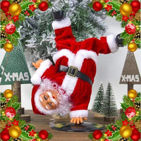 Fizzytech Dancing Santa Claus With Music | Animated Farting Santa Upside Down Spinning Electric Singing Christmas Plush Toy | Fun Christmas Holiday Ornament For Kids & Home Decoration