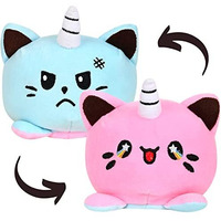 Dryphon Reversible Cat Plushie Soft Toys For Kids | Kids Soft Toy, Baby Toys, Birthday Gift For Girls And Boys | Plush Soft Toys For Kids (15 Cm, Reversible Cat (Pink/Sky Blue))