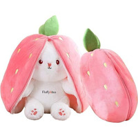 Fluffybliss Reversible Soft Toys For Kids, Stuffed Animal Plush Toys For Boys & Girls - Plushie Toy (Pink Bunny 30Cm)