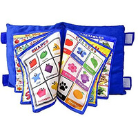 Adkd Kid's Learning Pillow Cum Book With English And Hindi Alphabets, Numbers, Animals Names Learning For Kids Cushion Book (Blue)