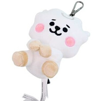 Kawaii Kart | Bts Bt21 Baby Sitting Plushy Soft Toy With Metal Hook | Bt21 Toy Gift Statue Merchandisefor Bts Army And Kpop Lovers (Size - 12 Cm) (Rj)