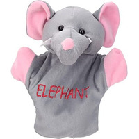Playtoons Stuffed Soft Toy For Baby, Girl, Kids, Boys, 1 Pieces (21 Cm, Elephant Hand Pupet - Grey)