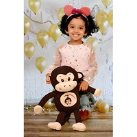 Dearjoy Monkey Plush Pillow For Babies And Soft Toy For Kids (Brown, 55 Cm)