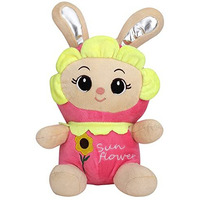Dearjoy Cute Sunflower Bunny Doll/Soft Toy With Shiny Ears/Gift For Boys And Girls (Pink, 35 Cm)
