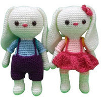 Crochet Artwork Amigurumi Handmade Bunny Soft Toy (Couple Bunny)