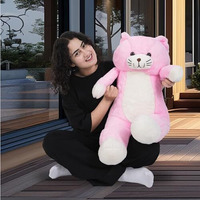 Besties Soft Toys Lovers. Cat Soft Toy - Height 2 Feet, Birthday Gift For Girls/Boys Plush & Stuffed Toys (2 Feet, 2 Feet Long Cat Pink)