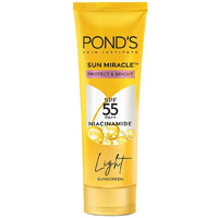 Pond's Sun Miracle Spf 55 Pa++ Cream Gel Sunscreen-Protect & Bright, With 3% Niacinamide, Fade Dark Spots In 4 Weeks, Lightweight, No White Cast For All Skin, 100 G