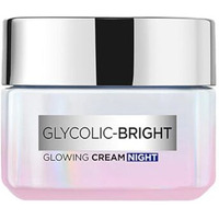 L'Oreal Paris Glycolic Bright Glowing Night Cream, Overnight Brightening Cream, Glycolic Acid In Gel-Like Cream Texture, That Visbily Minimizes Spots & Reveals Glowing Skin, 50Ml