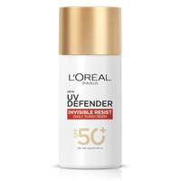 LOreal Paris Uv Defender Invisible Resist Daily Sunscreen Spf50+ Pa++++ 50Ml | Lightweight, Waterproof, Sweatproof & Protects From Pollution & Dust
