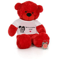 Hug 'N' Feel Soft Toys Big Teddy Bear For Gift Of Any Occasion Wearing A Your Are So Precious To Me T-Shirt 4 Feet Red Plush & Stuffed Toys