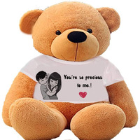 Hug 'N' Feel Soft Toys Big Teddy Bear For Gift Of Any Occasion Wearing A Your Are So Precious To Me T-Shirt 4 Feet Brown Plush & Stuffed Toys