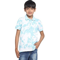 Lil Tomatoes Boys Cotton Polo T-Shirt, Sky, 14-15 Years