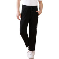 Li'L Tomatoes Boy's Regular Track Pants (Gbl-S24-1454_Black 2, Mid Rise, 13-14 Years