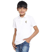 Lil Tomatoes Boys Cotton Polo T-Shirt, White, 5-6 Years