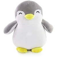 Hug 'N' Feel Soft Toys Penguin, Plush/Soft Toy For Boys, Girls And Kids, Super-Soft, Safe, Great Birthday Gift (Grey And White, 22 Cm)