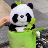 Hug 'N' Feel Soft Toys Kawaii Panda Plush In Bamboo  Soft Stuffed Animal Toy With Bamboo, Cute Plushie Doll Gift For Kids, Girls, Boys, Birthday, ValentineS Day