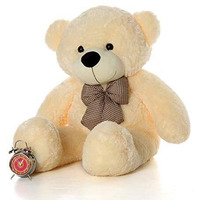 Hug 'N' Feel Soft Toys Soft Toys Long Soft Lovable Huggable Cute Giant Life Size Teddy Figure Child Safe Best For Birthday Gift Valentine Gift For Girlfriend 3 Feet Cream Plush & Stuffed Toys