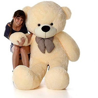 Hug 'N' Feel Soft Toys Soft Toys Long Soft Lovable Huggable Cute Giant Life Size Toy Figure Child Safe Best For Birthday Gift Valentine Gift For Girlfriend 4 Feet Cream Plush & Stuffed Toys