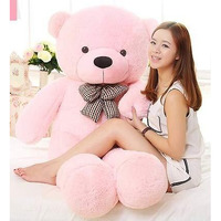 Hug 'N' Feel Soft Toys Loveable Hugable Soft Giant Life Size, Long Huge Teddy Bearplush & Stuffed Toys (Best For Someone Special) Baby Pink 6 Feet 180 Cm With Free Heart Shape Cusion