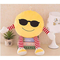 Hug 'N' Feel Soft Toys Emoji Pillow Soft Toys, Baby Toys, Kids Toy, Toy For Girl, Birthday Gift For Girl/Boys, Kids Toys For Boys/Girl, Miniso Soft Toys, Toys Gift Items, (Cool Emoji Pillow)