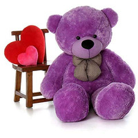 Hug 'N' Feel Soft Toys Soft Toys Long Soft Lovable Huggable Cute Giant Life Size Teddy Bear Child Safe Best For Birthday Gift Valentine Gift For Girlfriend 4 Feet Purple Plush & Stuffed Toys