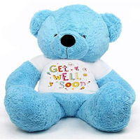 Hug'N'Feel Soft Toys Big Teddy Bear Wearing Get Well Soon T-Shirt 3 Feet Blue_T Shirt_Get Well Soon Plush & Stuffed Toys
