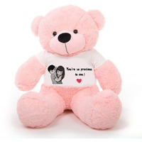 Hug 'N' Feel Soft Toys Big Teddy Bear For Gift Of Any Occasion Wearing A Your Are So Precious To Me T-Shirt 3 Feet Pink Plush & Stuffed Toys