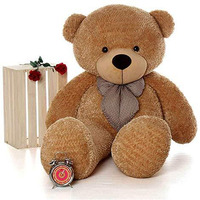 Hug 'N' Feel Soft Toys  Long Soft Lovable Huggable Cute Giant Life Washable Child Safe Teddy Bear Plush & Stuffed Toys (5 Feet, Brown)