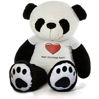 Hug'N'Feel Soft Toys Big Teddy Panda Wearing With Your Message T-Shirt 3 Feet Panda_T Shirt_With Your Message Plush & Stuffed Toys