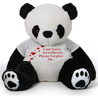 Hug'N'Feel Soft Toys Big Teddy Panda Wearing I Am Sorry Sweetheart Please Forgive Me T-Shirt 4 Feet Panda_T Shirt_I Am Sorry Sweetheart Please Forgive Me Plush & Stuffed Toys