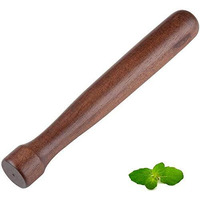 Nj Sheesham Wooden Muddler Bar Tool, 10 - Inch Hardwood Mojito Muddler With Flat Head, Commercial Grade Cocktail Drink Muddlers, Bar Accessories: 1 Pc.