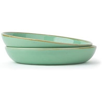 Shay Ceramic Pasta Bowl Set, 22Cm, 2 Pieces, Mint Speckle | Glossy Finish | Stoneware Ceramic Serving Bowls | Pasta Plate | Deep Plate | Pasta Serving Plate (Pasta Plate - Mint Speckle)