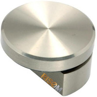 Riseom Brass Half Round Wall Mount Mirror Holder Bracket (Silver, 6 Mm) - Pack Of 4