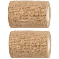 Agam A-Tape Self Adhesive Bandage Breathable Cohesive Bandage Wrap Rolls Elastic Self-Adherent Tape For Stretch Athletic,Sports,Wrist,Ankle-7.5 Cm Beige Pack Of 2