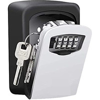 Gobbler Black & Silver Wall Mounted Metal Key Safe Storage Box For Keys With Combination Code Password (Klb-14)