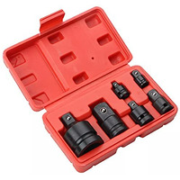 Aasons Pneumatic Air Impact Adapter And Reducer Socket Set Female To Male Or Male To Female Convertor 1/4", 3/8", 1/2" & 3/4" Square Drive (6 Pieces/Set), Chrome Vanadium Steel