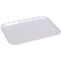 Swift International Durable Multi-Use Plastic Serving Trays 18" Rectangular Plastic Trays For Kitchen (White)